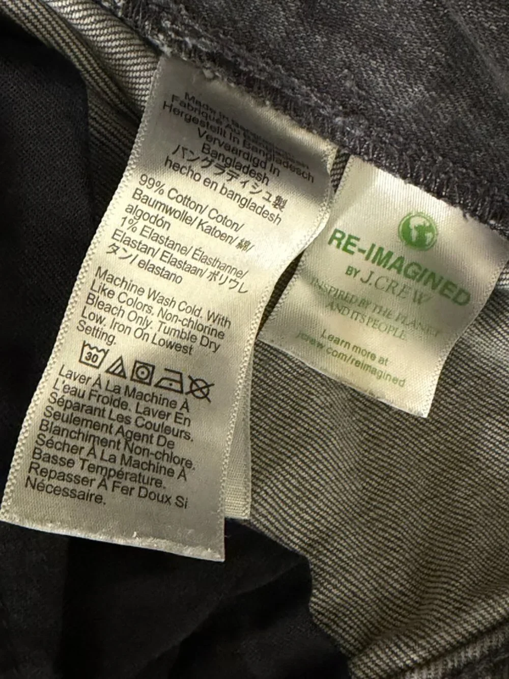 J Crew Factory Flex Slim Jeans Denim Pants Men Gray 34 x 32